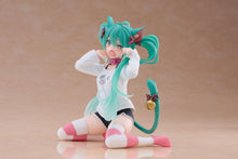 Load image into Gallery viewer, PRE-ORDER Hatsune Miku Desktop Cute Figure Cat Ear T-Shirt Ver. Character Vocal Series 01: Hatsune Miku