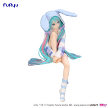 Load image into Gallery viewer, PRE-ORDER Hatsune Miku Noodle Stopper Figure Rabbit Ear Hood Pajama Blue Color ver.