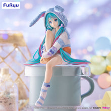 Load image into Gallery viewer, PRE-ORDER Hatsune Miku Noodle Stopper Figure Rabbit Ear Hood Pajama Blue Color ver.