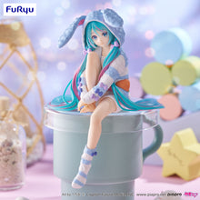 Load image into Gallery viewer, PRE-ORDER Hatsune Miku Noodle Stopper Figure Rabbit Ear Hood Pajama Blue Color ver.