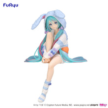 Load image into Gallery viewer, PRE-ORDER Hatsune Miku Noodle Stopper Figure Rabbit Ear Hood Pajama Blue Color ver.