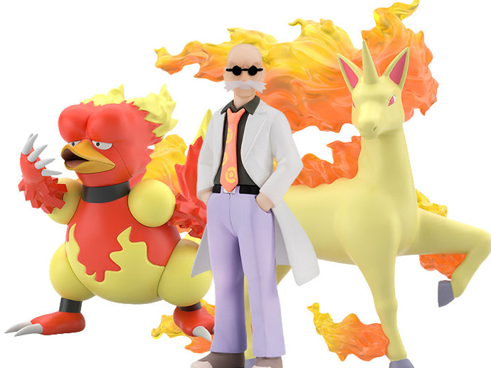 PRE-ORDER Blaine, Rapidash, & Magmar Pokemon Scale World Kanto Region Figure Set