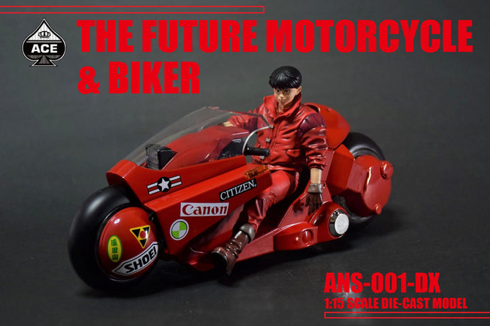 PRE-ORDER 1/15 Scale ANS-001-DX Akira Bike Future Motorcycle & Biker